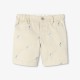 Baby boy twill shorts with small dog embroidery