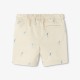 Baby boy twill shorts with small dog embroidery