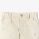 Baby boy twill shorts with small dog embroidery