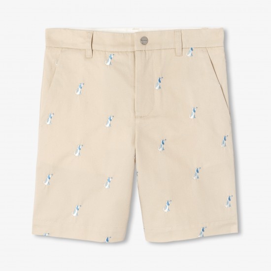 Boys' cotton twill Bermuda shorts