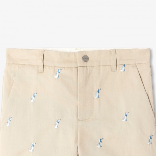 Boys' cotton twill Bermuda shorts