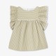 Girls' striped poplin top