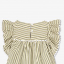 Girls' striped poplin top