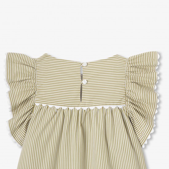 Girls' striped poplin top