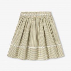 Girls' striped poplin skirt