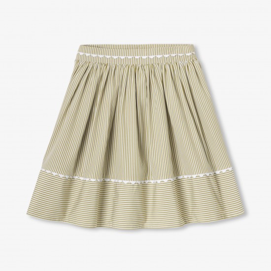 Girls' striped poplin skirt