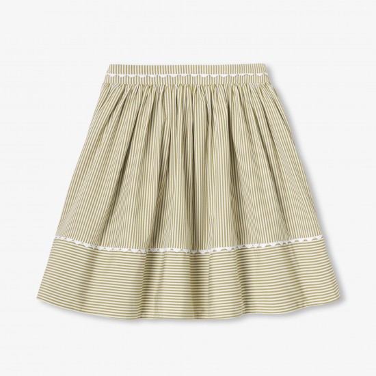 Girls' striped poplin skirt