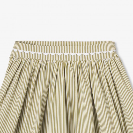Girls' striped poplin skirt