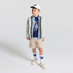 Boys' cotton twill Bermuda shorts