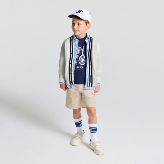 Boys' cotton twill Bermuda shorts