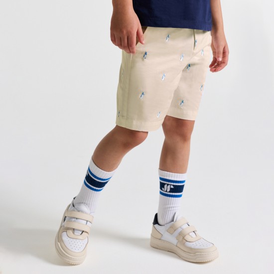 Boys' cotton twill Bermuda shorts