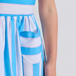 Girls' striped poplin dress