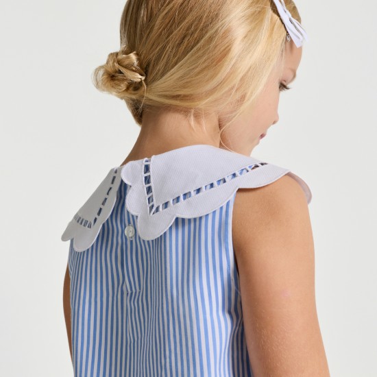Girls' striped poplin blouse