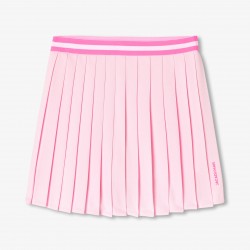 Girls' piqué knit pleated skirt