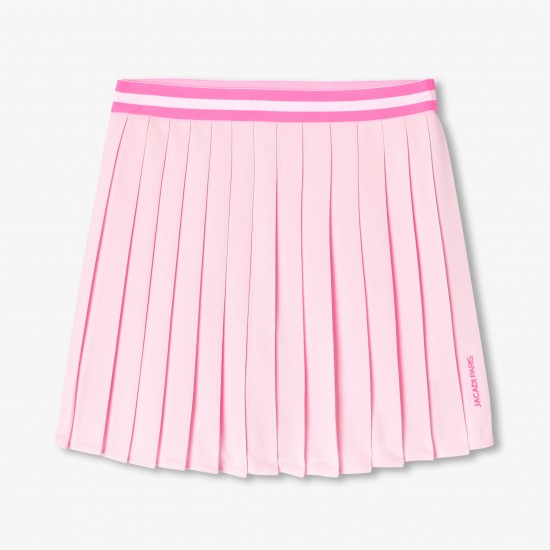 Girls' piqué knit pleated skirt