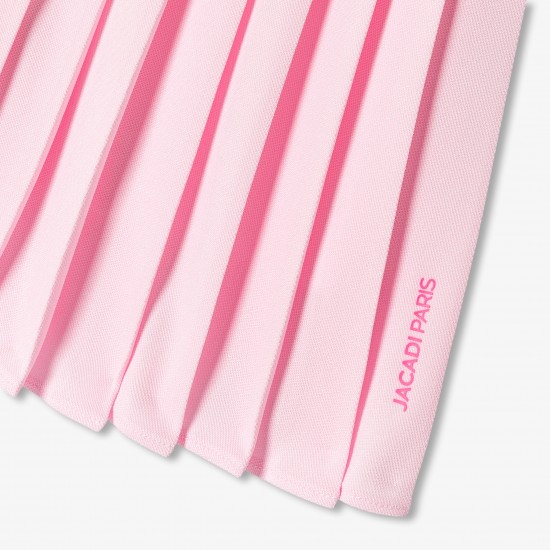 Girls' piqué knit pleated skirt