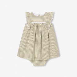 Baby girl dress in striped poplin