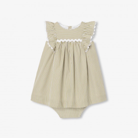 Baby girl dress in striped poplin