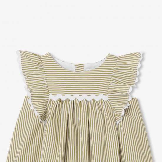 Baby girl dress in striped poplin