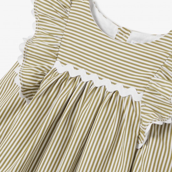 Baby girl dress in striped poplin