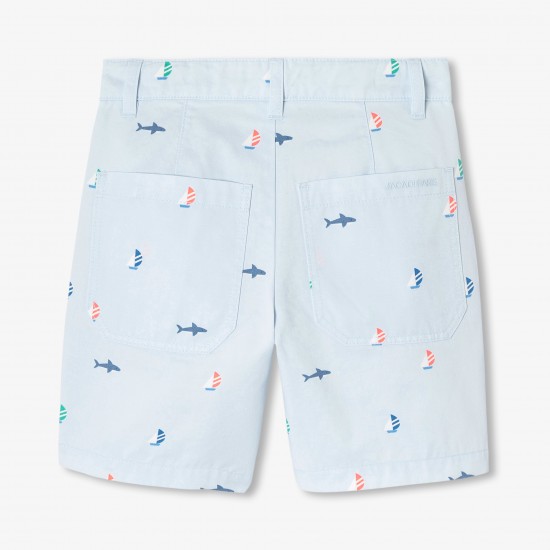 Boys' printed twill Bermuda shorts