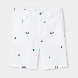 Boys' printed twill Bermuda shorts