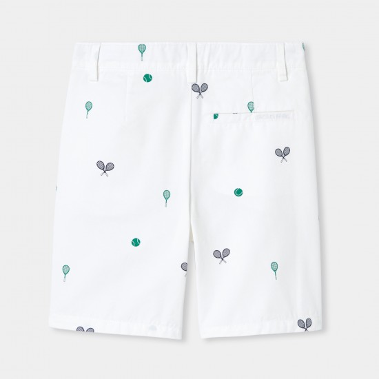 Boys' printed twill Bermuda shorts