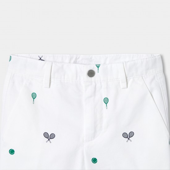Boys' printed twill Bermuda shorts