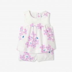 Baby girl poplin shorts set