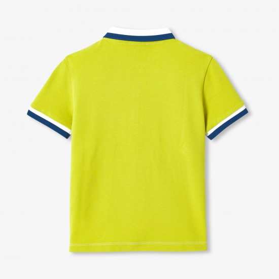 Boys' cotton piqué polo shirt