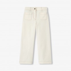 Girls' wide-leg stretch twill pants