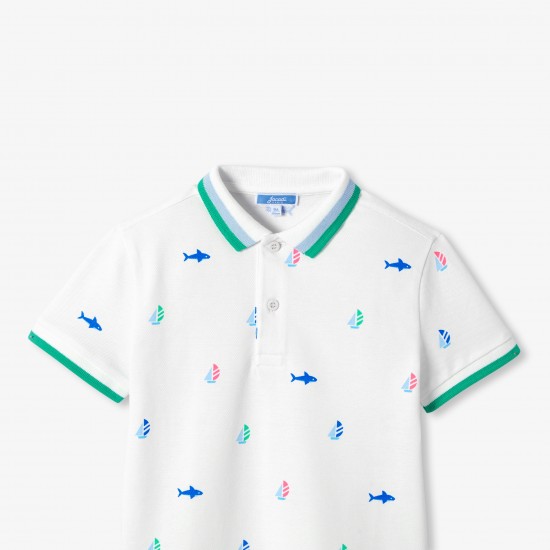 Boy cotton piqué polo shirt