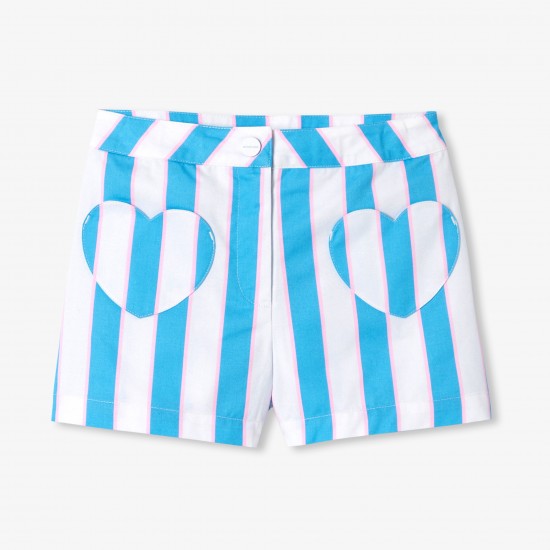 Girl striped twill shorts