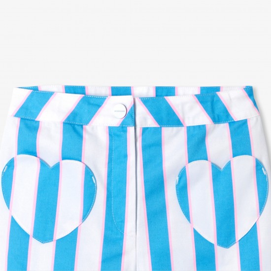 Girl striped twill shorts