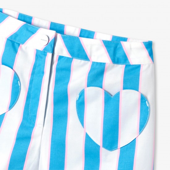 Girl striped twill shorts