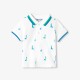 Baby boy polo shirt in printed cotton piqué