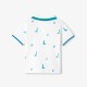 Baby boy polo shirt in printed cotton piqué