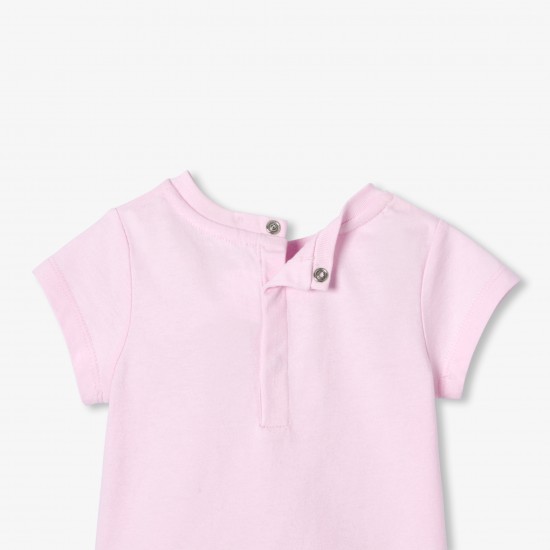 Baby girl short-sleeved cotton T-shirt