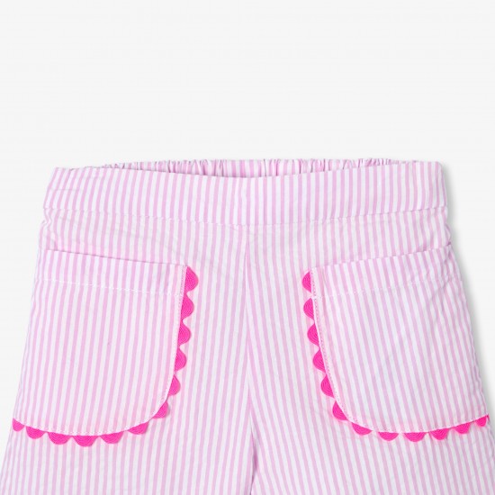 Baby girl striped seersucker shorts