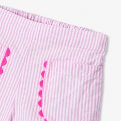 Baby girl striped seersucker shorts