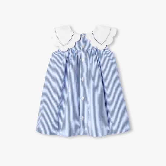 Baby girl dress in striped poplin
