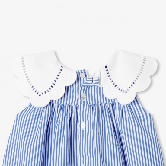 Baby girl dress in striped poplin