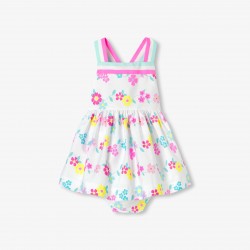 Baby girl dress in cotton with crossover back