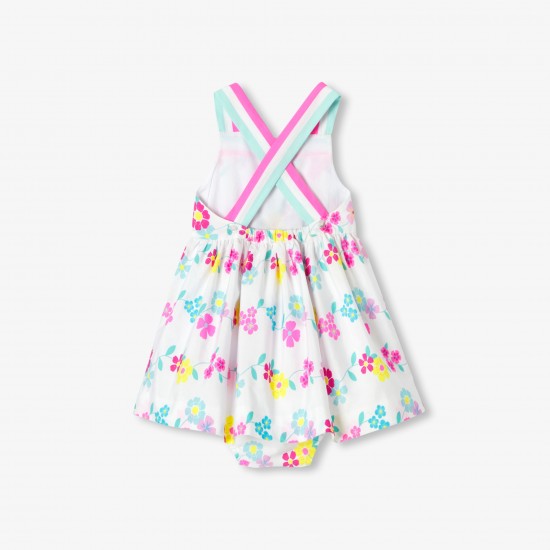 Baby girl dress in cotton with crossover back