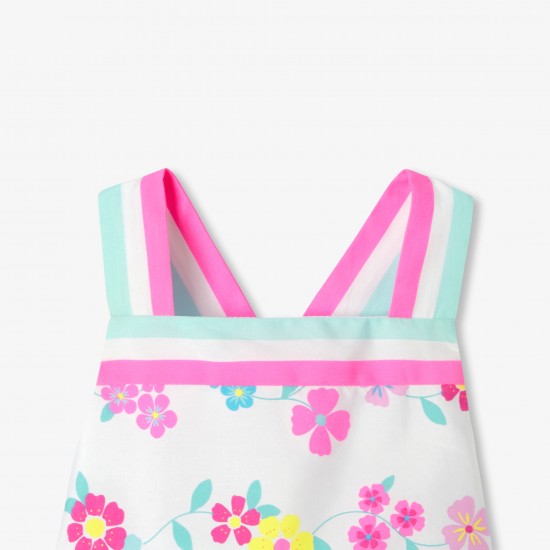 Baby girl dress in cotton with crossover back