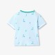 Baby boy polo shirt in printed cotton piqué