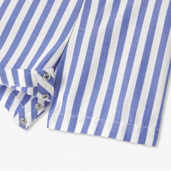 Baby boy striped Oxford dungaree shorts