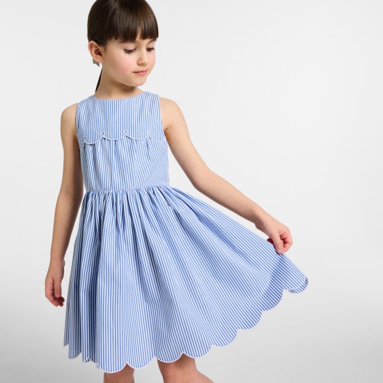 Girl striped poplin dress