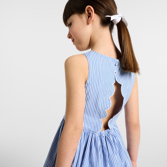 Girl striped poplin dress