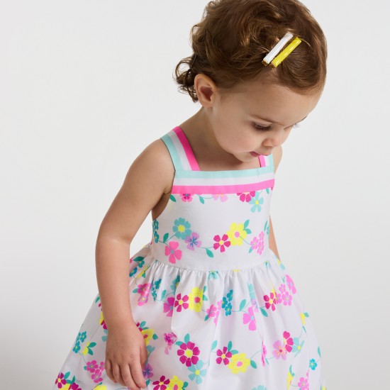 Baby girl dress in cotton with crossover back